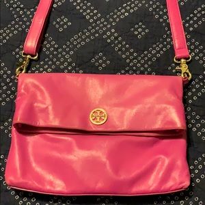 Pink Tory Burch Top Fold Crossbody